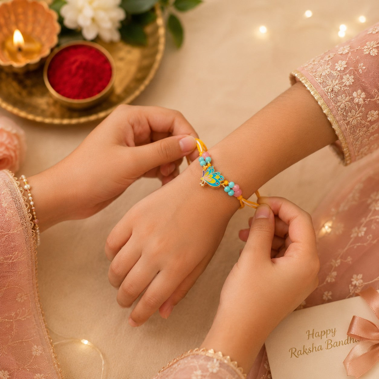 Butterfly & Elephant Kids Rakhi Set – Designer Rakhi Combo (Set of 2)