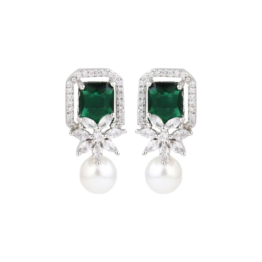 Green Pearl Stud Earring