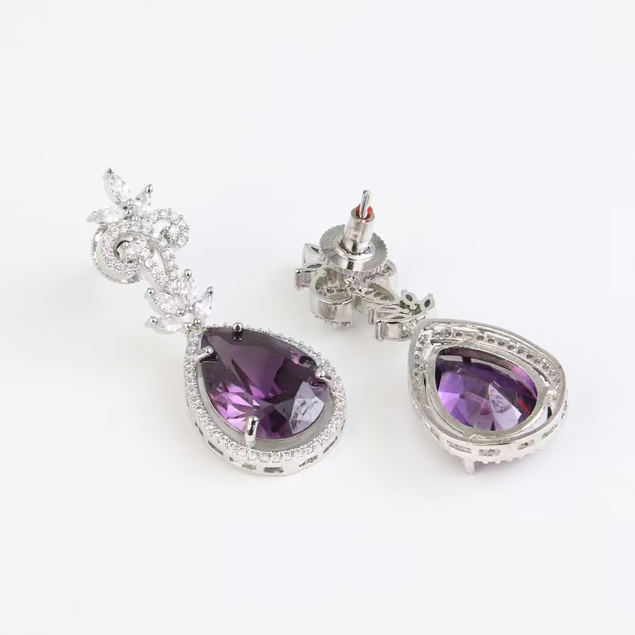 Royal Plum Elegance Drop Earring