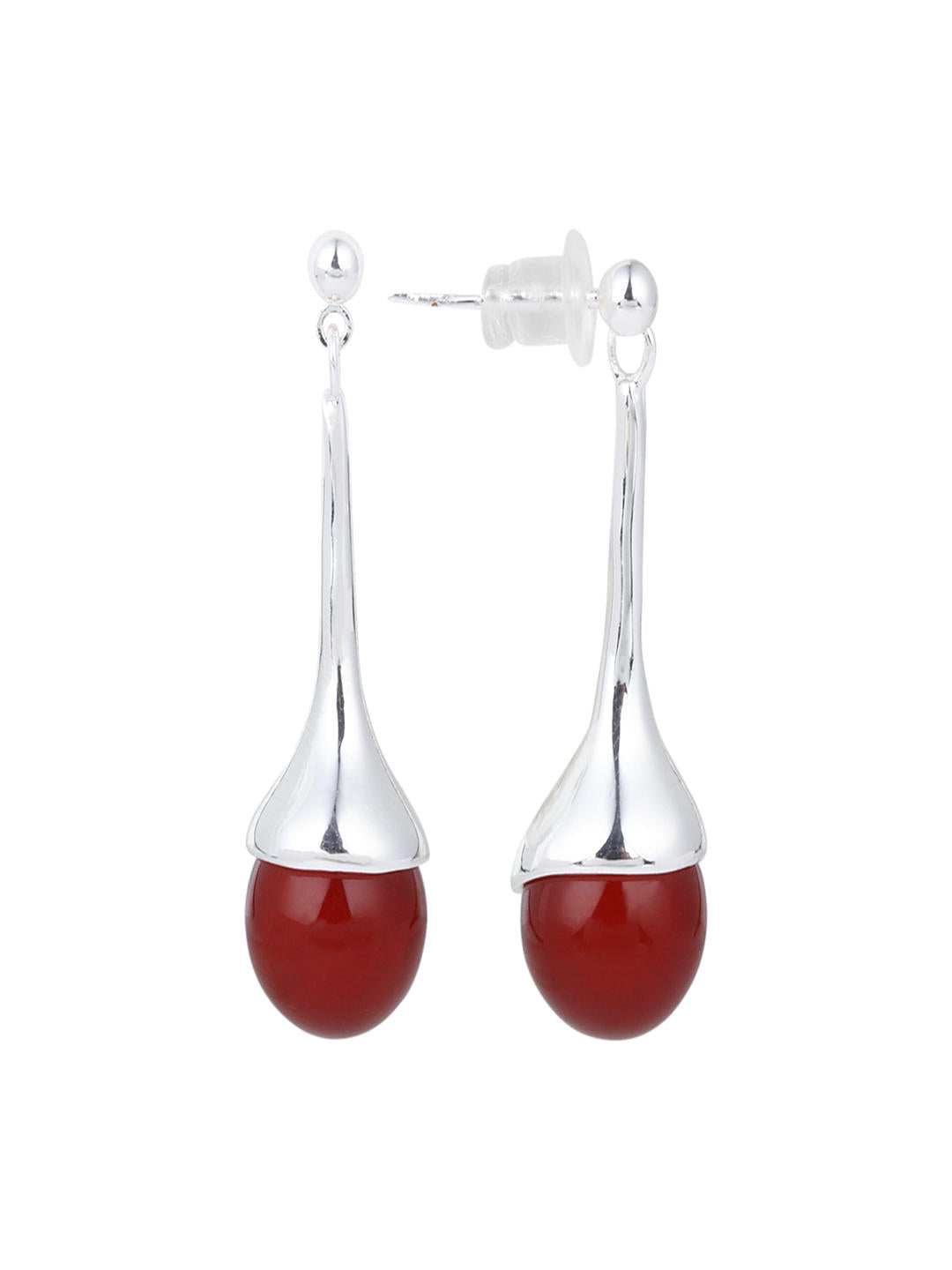 Scarlet Drop Chrome Earrings