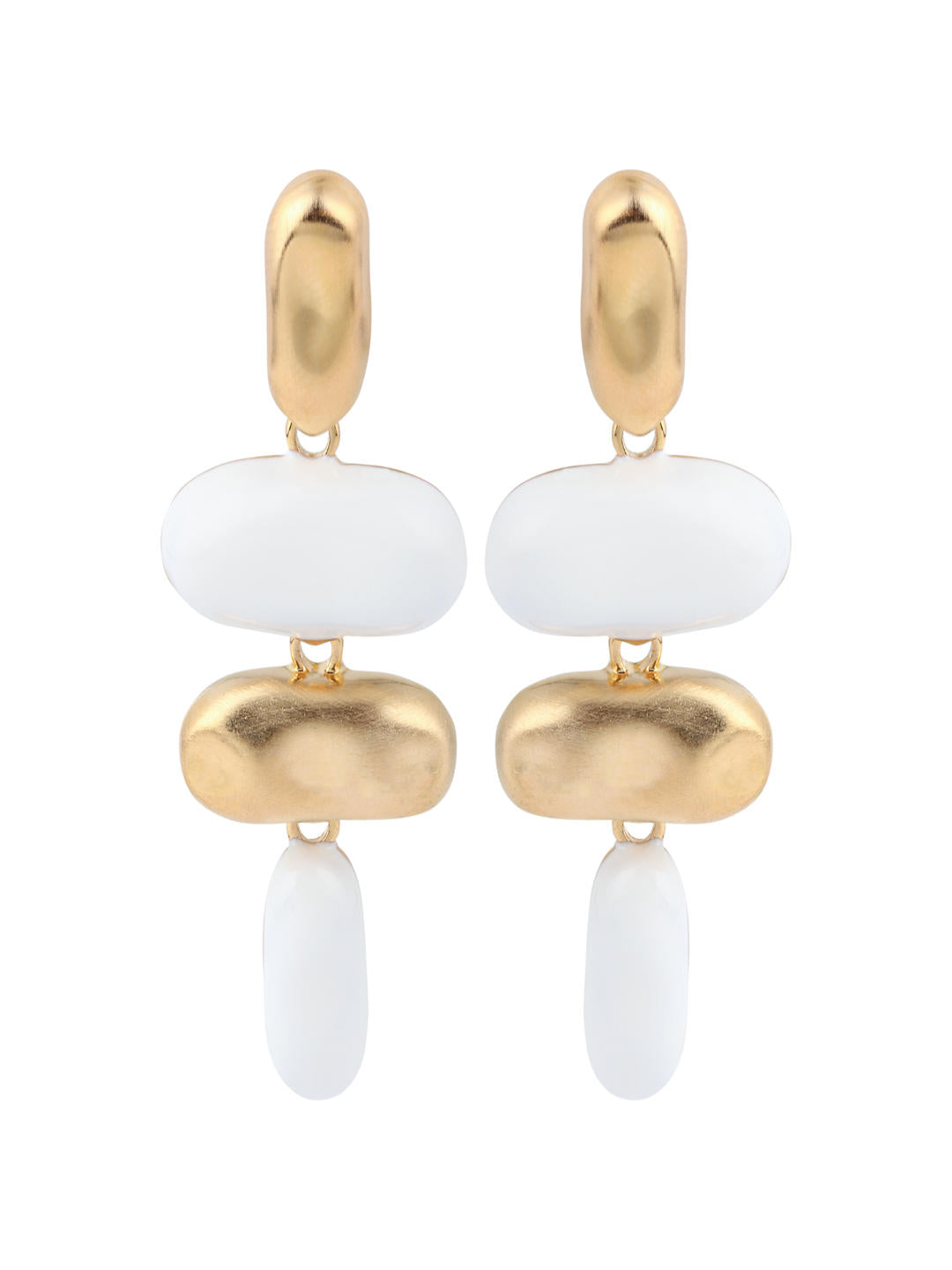 Modern Muse Dual-Tone Drops - White & Gold - Reenisaa