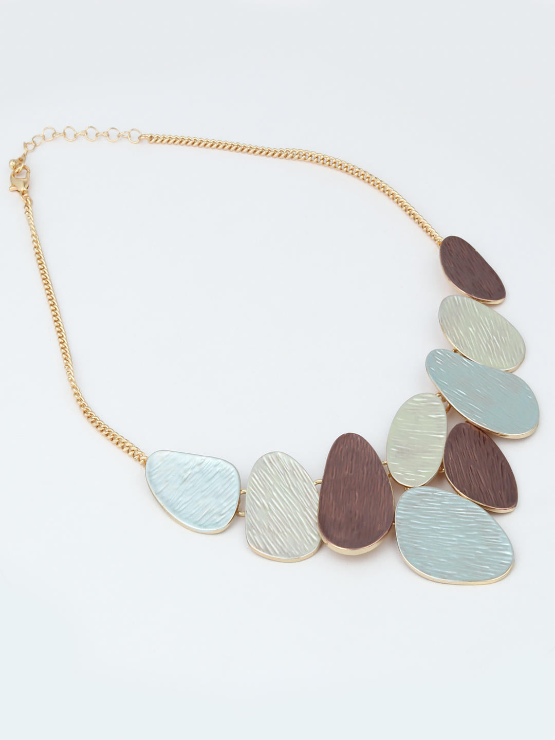 Brown & Silver Statement Pebble Necklace