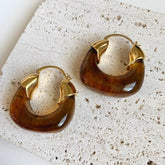 Chunky Amber Statement Hoops