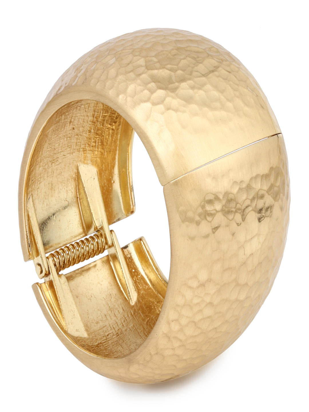Hammered Gold Cuff Bracelet – Wide Statement Bangle