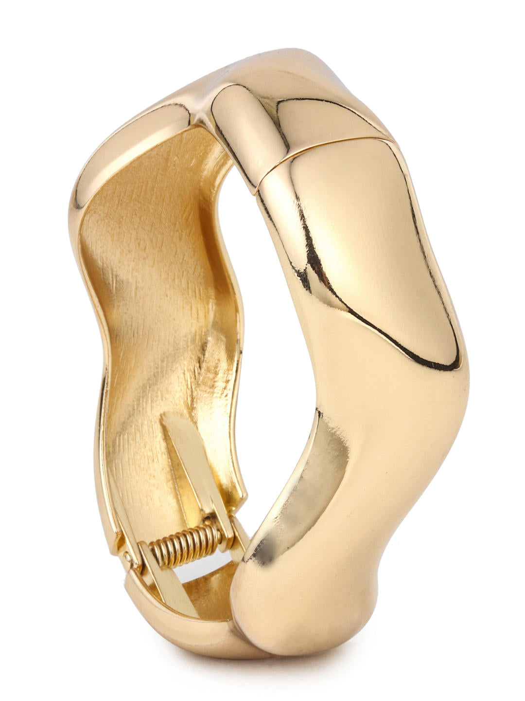 Bold Wavy Gold Cuff Bracelet