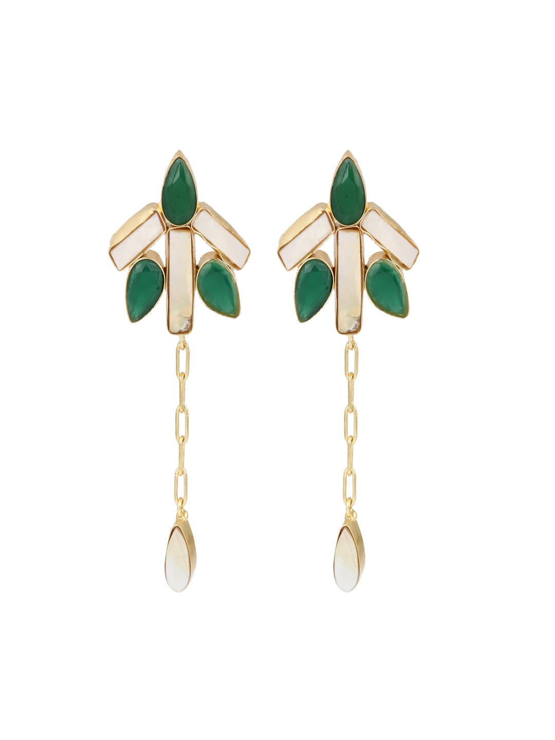 Emerald Leaf Cascade Earrings