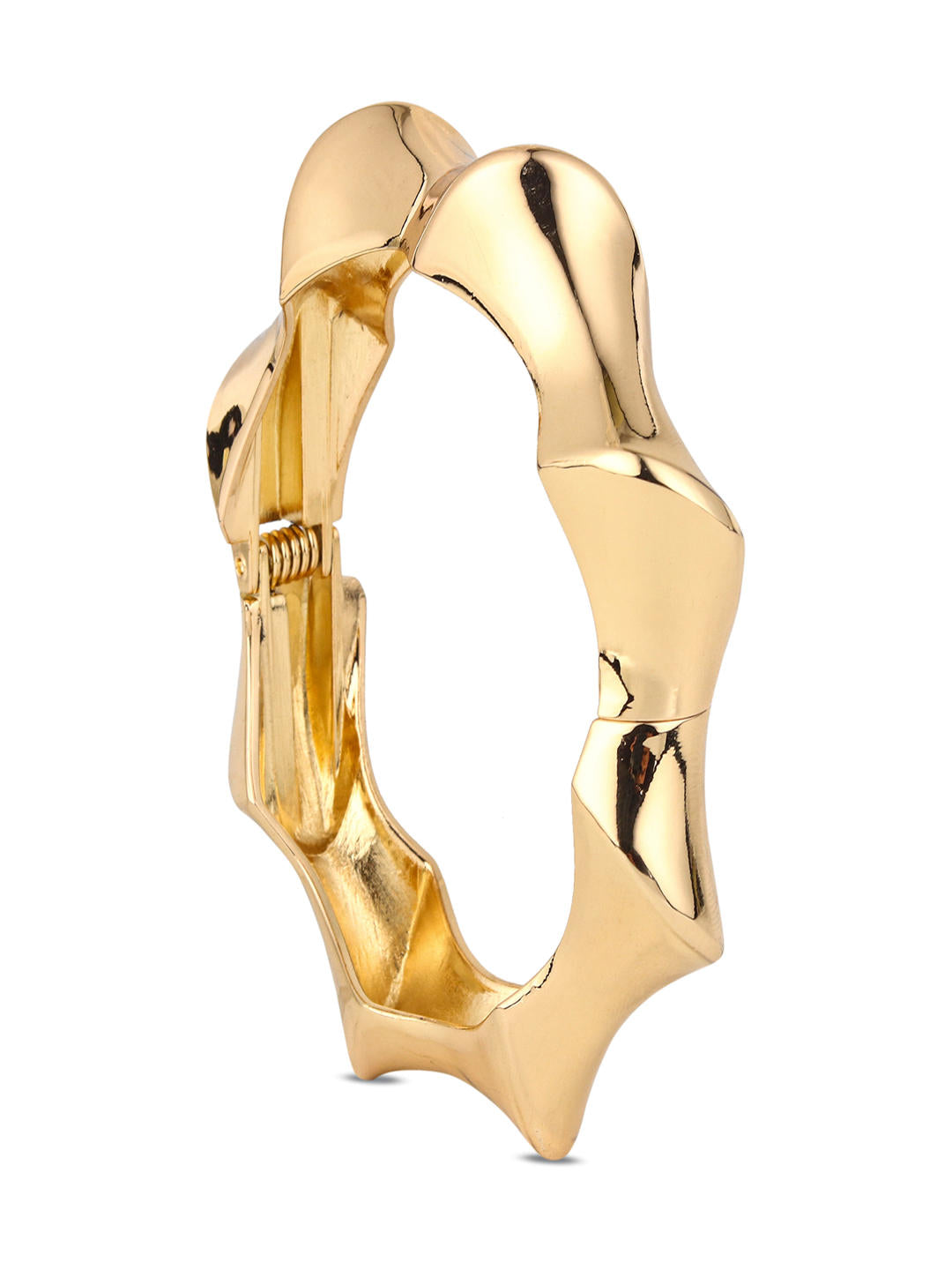 Solar Bloom Sculpt Bangle – Gold