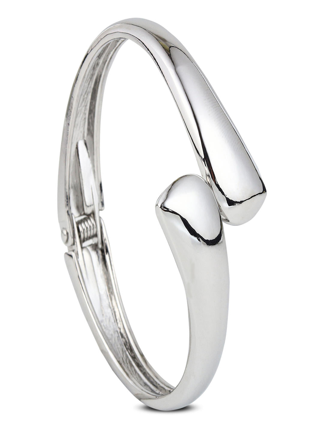 Fluid Crest Open Bangle – Silver