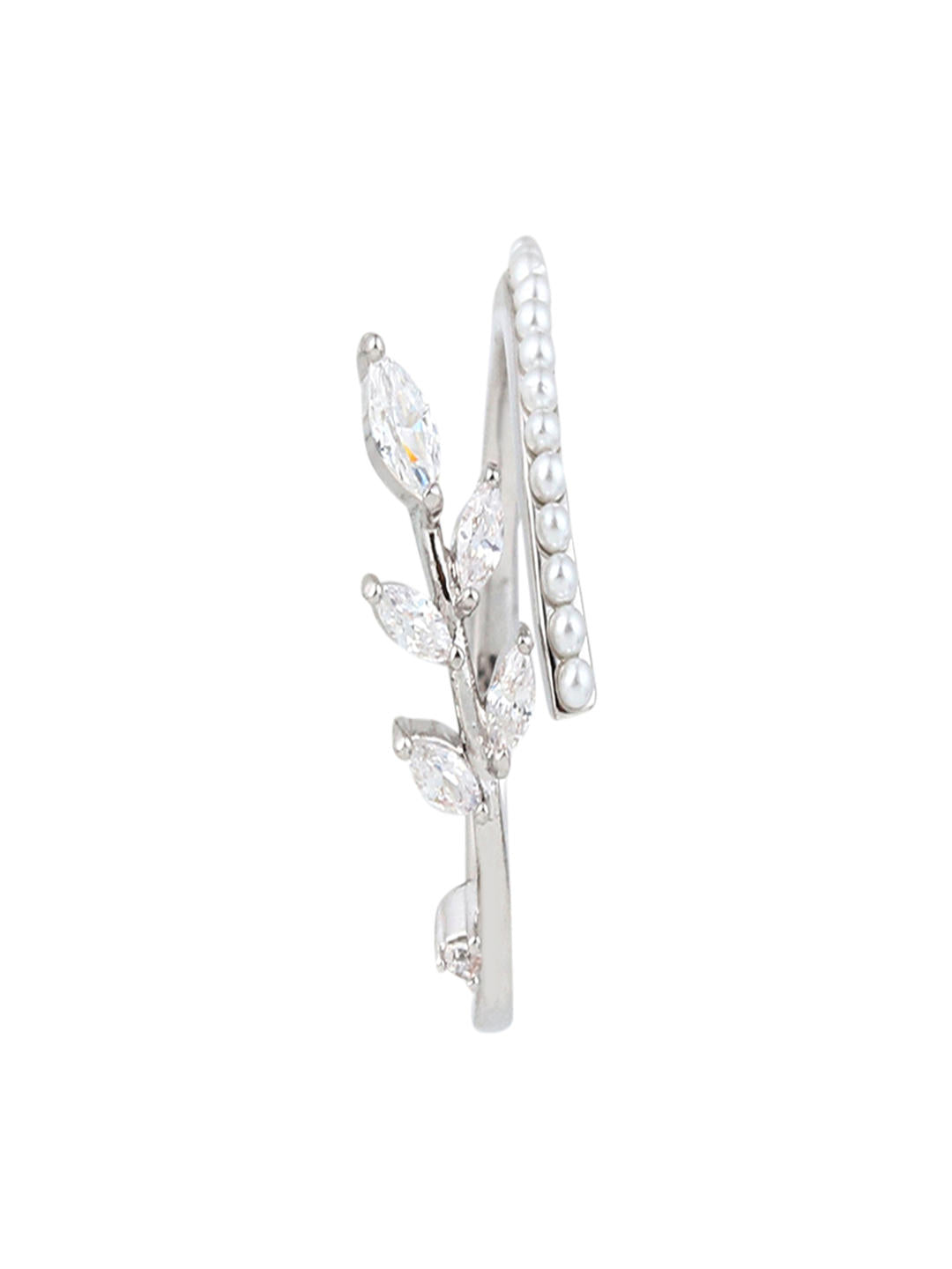 Dewdrop Vine Adjustable Ring – Silver