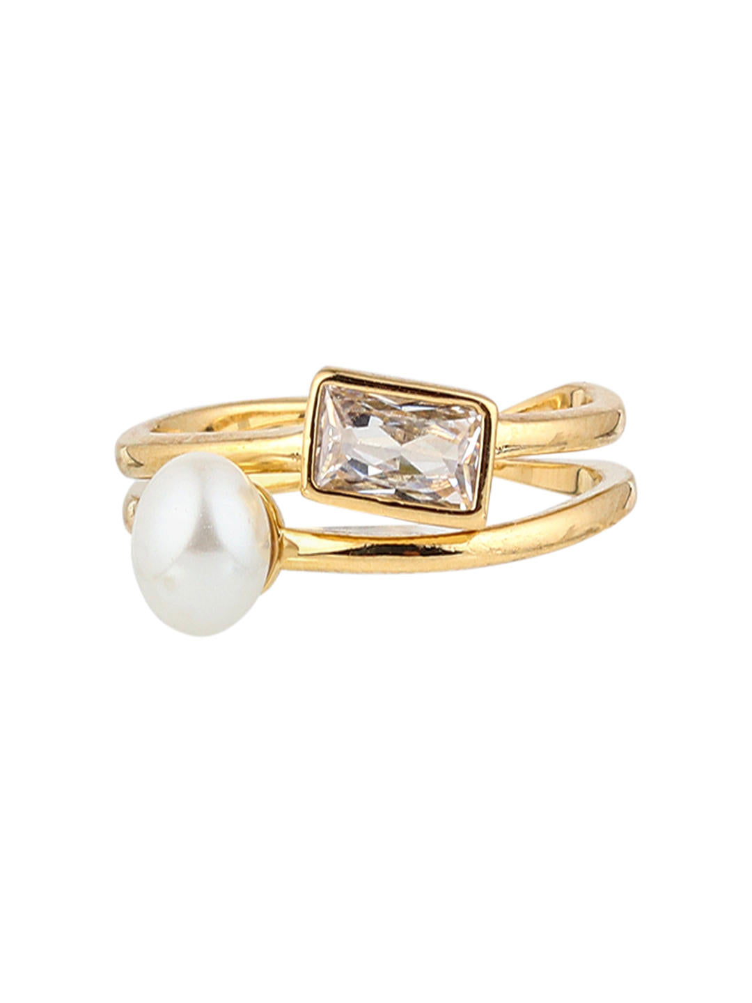 Pearl Prism Adjustable Ring – Gold Finish