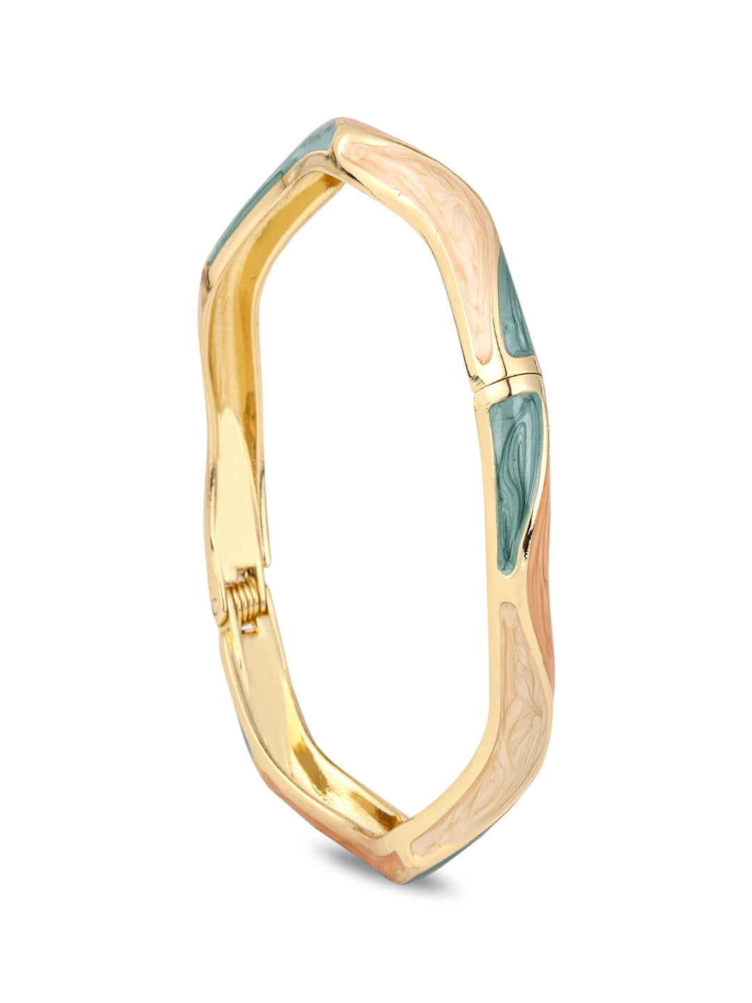 Enamel Ripple Wave Bangle – BEIGE