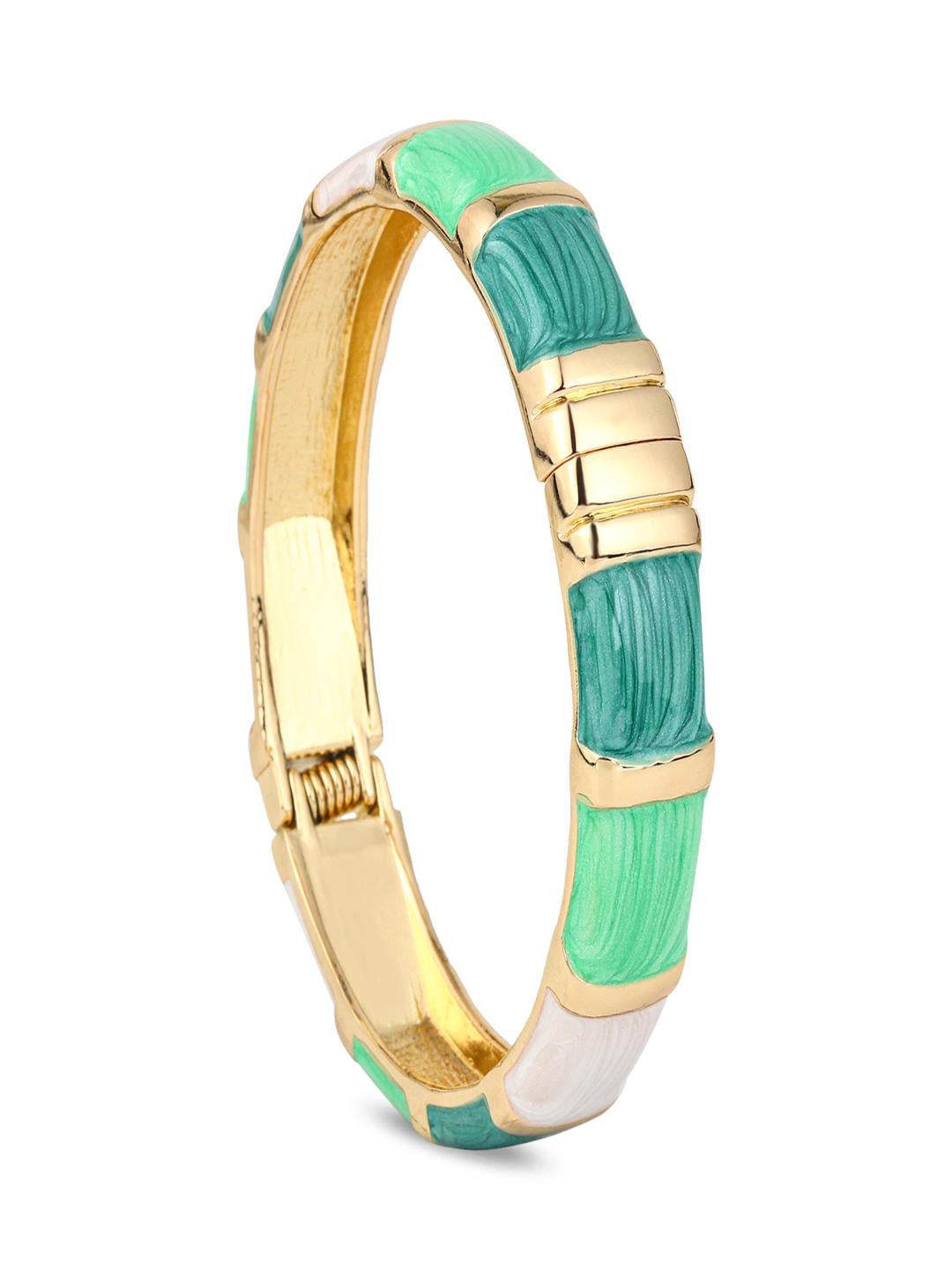 Enamel Voyage Colorblock Bangle – Mint Green