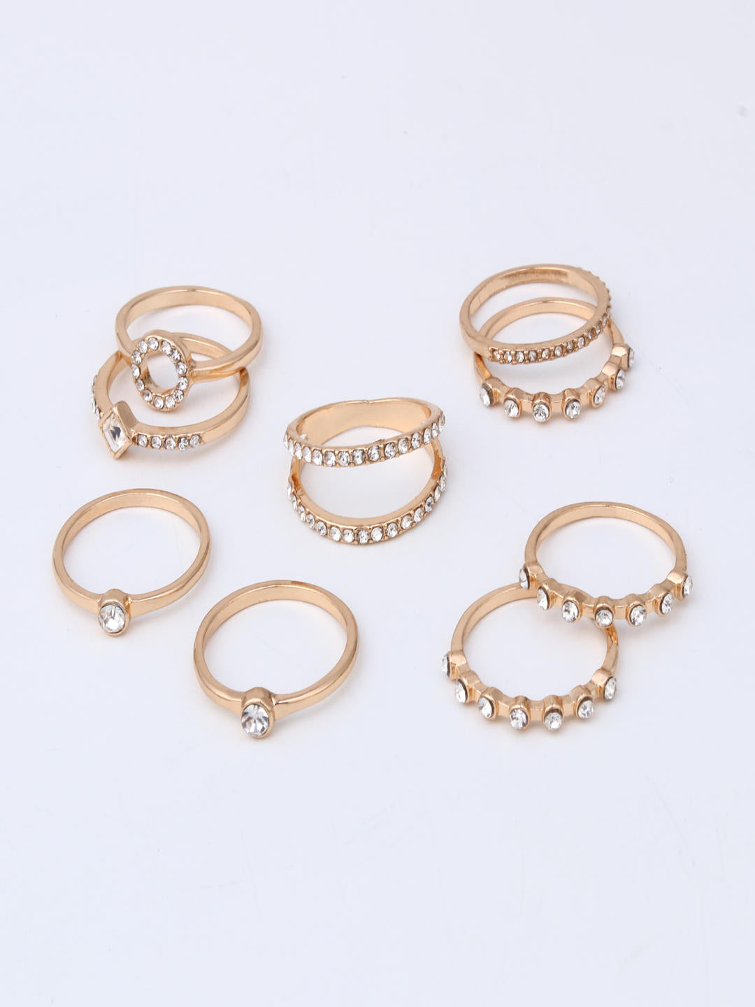 Radiant Halo Stack Ring Set
