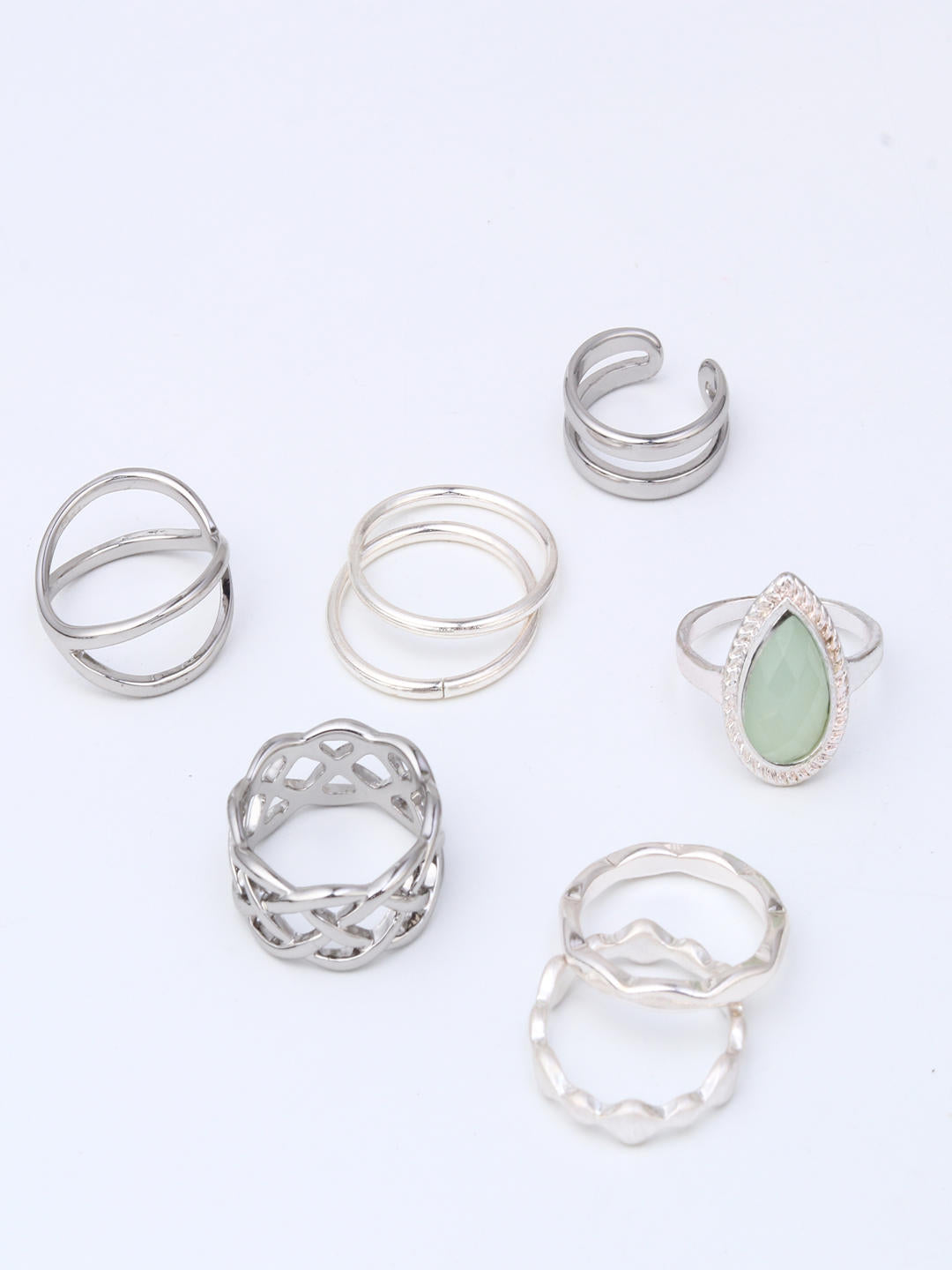 Silver Serenity Adjustable Stack Ring Ensemble