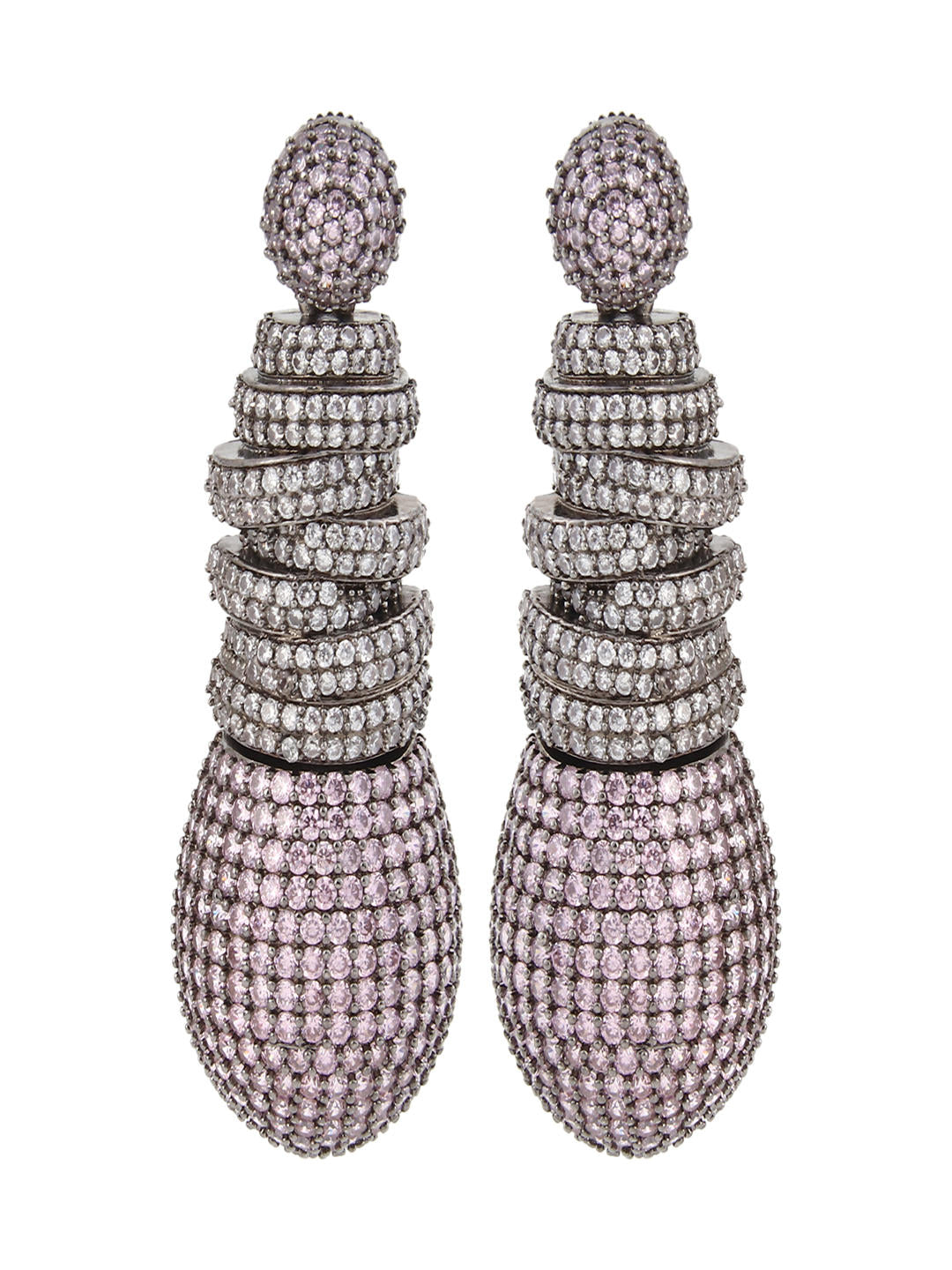 Pink Spherical Drop Earrings