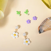 Garden Bloom Earring Collection (925 Silver, 3-Pair)