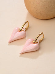 Pink Love glaze Heart Earrings