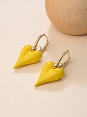 Sunlit Heart Charm Earrings