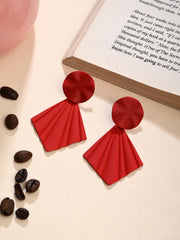 Deep Red Petal Pop Fan Earrings