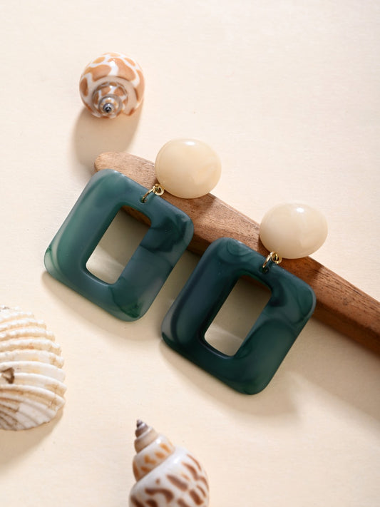 Marine Frame Drop Earrings