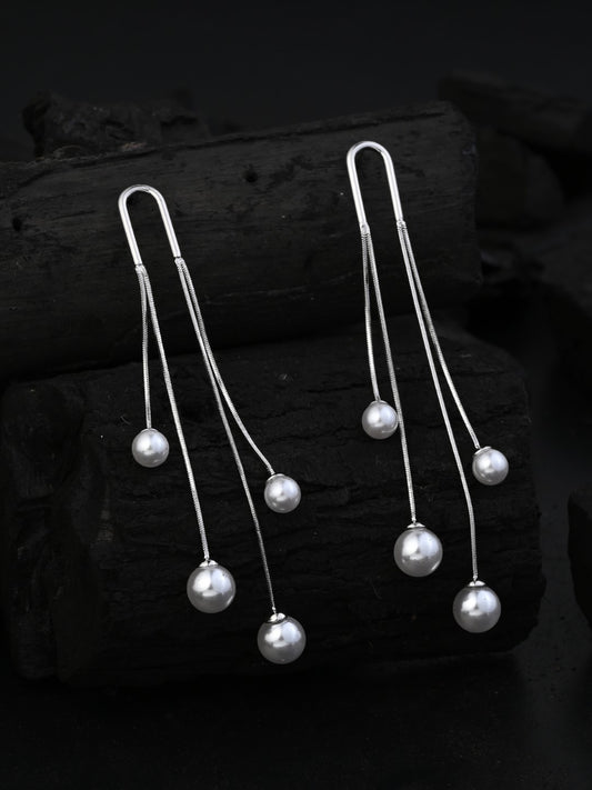 Celeste Multi Silver Pearl Drop Earrings