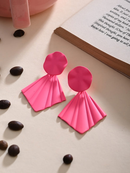 Hot Pink Petal Pop Fan Earrings