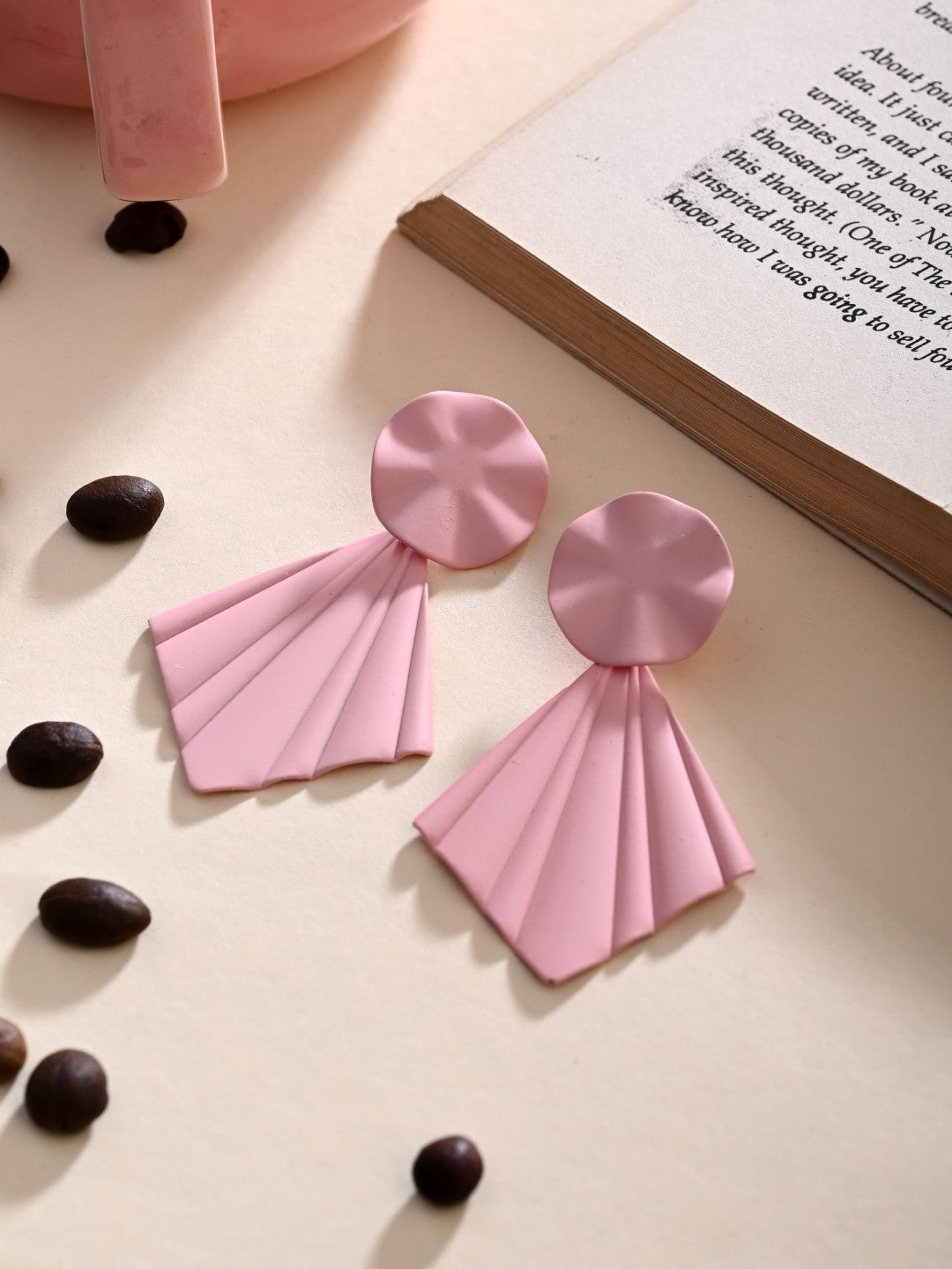 Blush Pink Petal Pop Fan Earrings