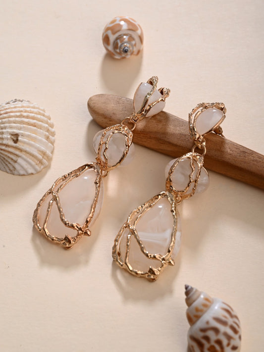 Ivory Aura Wire-Wrapped Earrings
