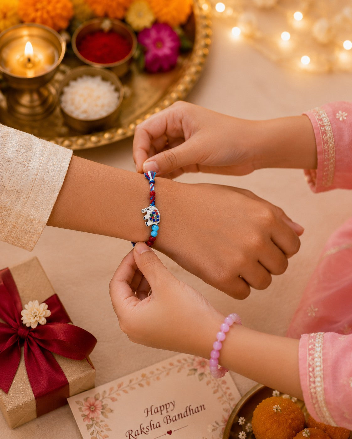 Butterfly & Elephant Kids Rakhi Set – Designer Rakhi Combo (Set of 2)