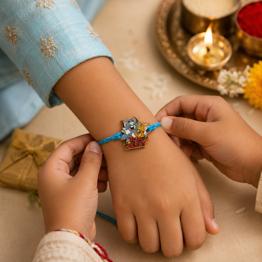 Cartoon Character Rakhi Combo Set – Tom & Jerry & Doraemon Designer Rakhi for Kids