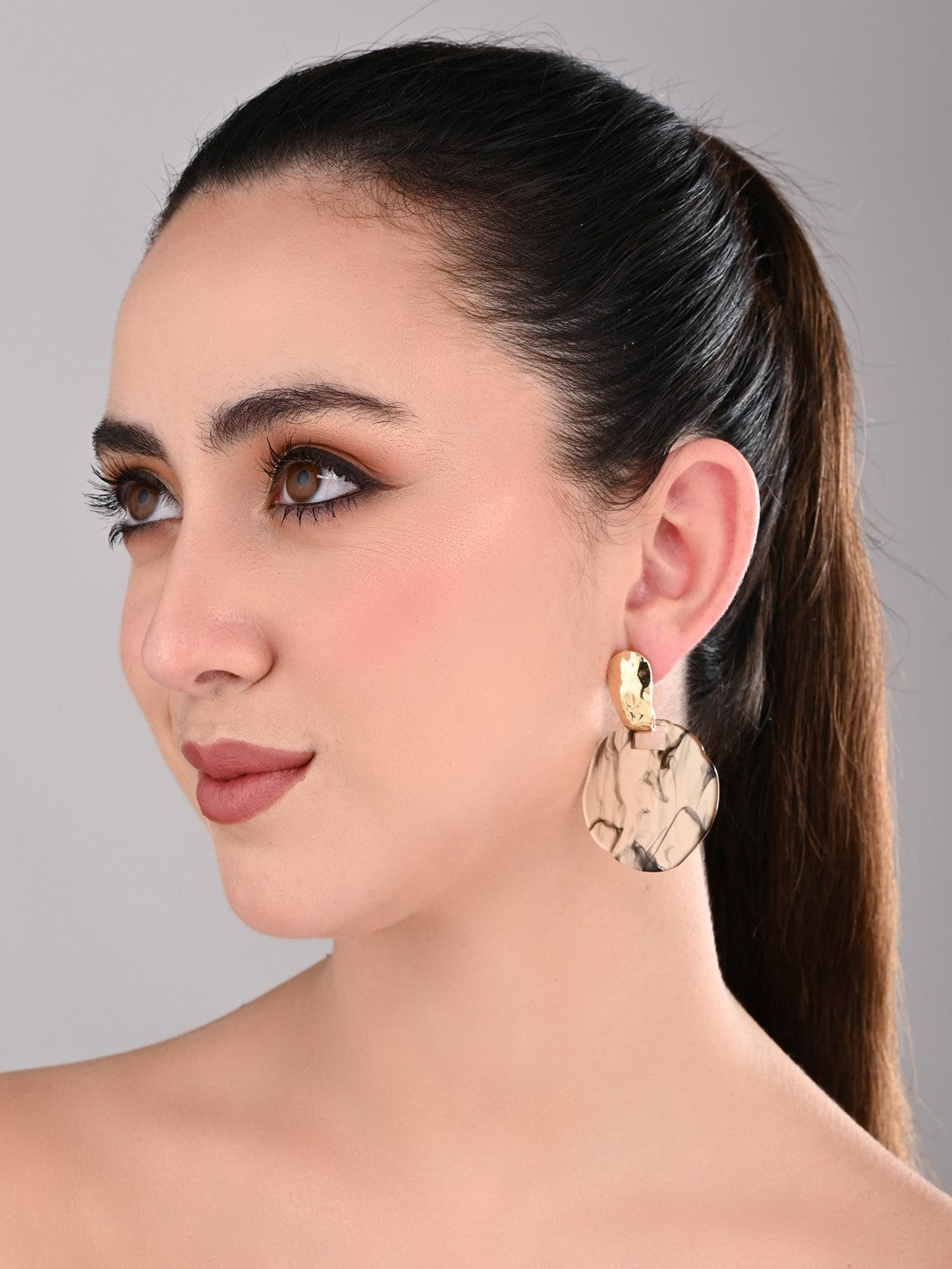 Marbled Amber Statement Earrings