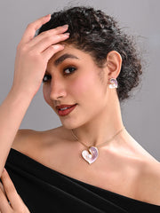 Blush Pearl Heart Necklace Set