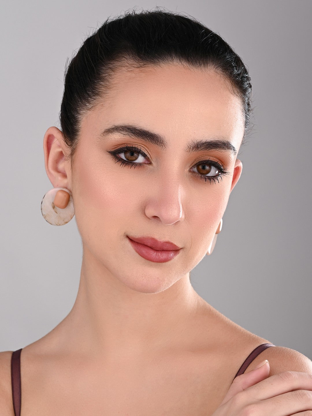MOCHA SWIRL STUD EARRING