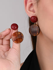 Amber Eclipse Drop Earrings