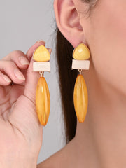 Yellow Trio Gem Drop Earrings