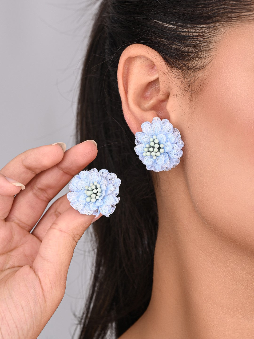 Blue Daisy Bloom Studs