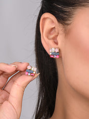 Aurora Mosaic Multi-Stone Stud Earrings