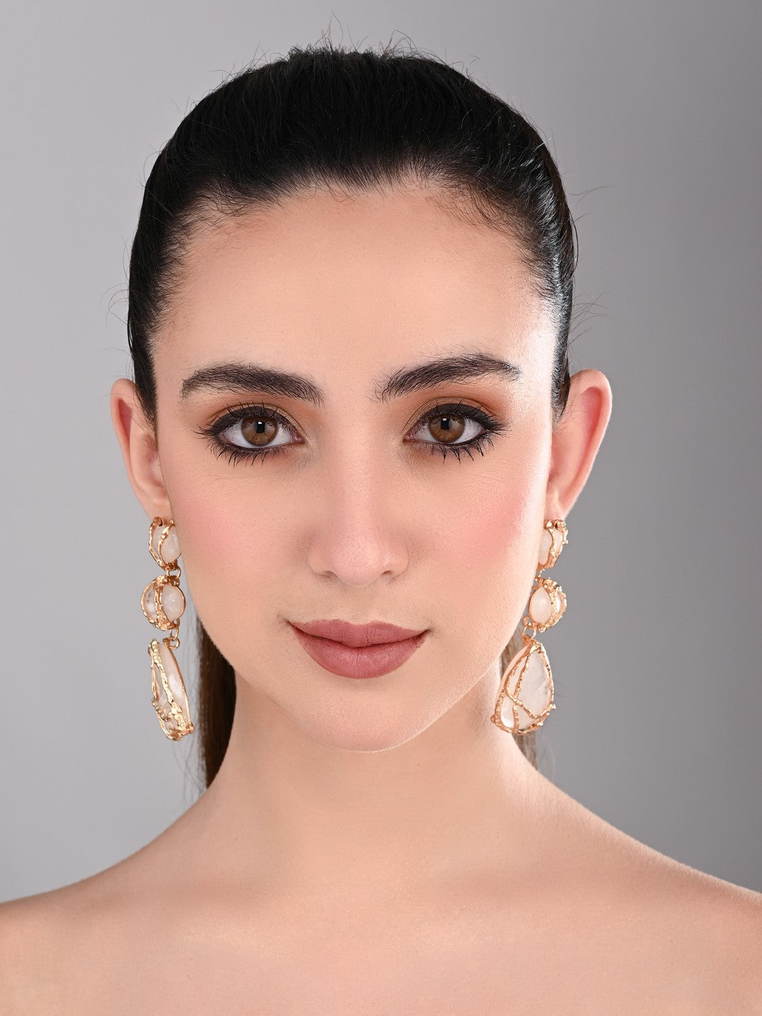 Ivory Aura Wire-Wrapped Earrings