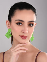 Lime Green Petal Pop Fan Earrings