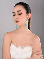 Aqua Blue Trio Gem Drop Earrings