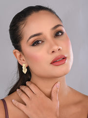 Golden Linked Heart Drop Earrings