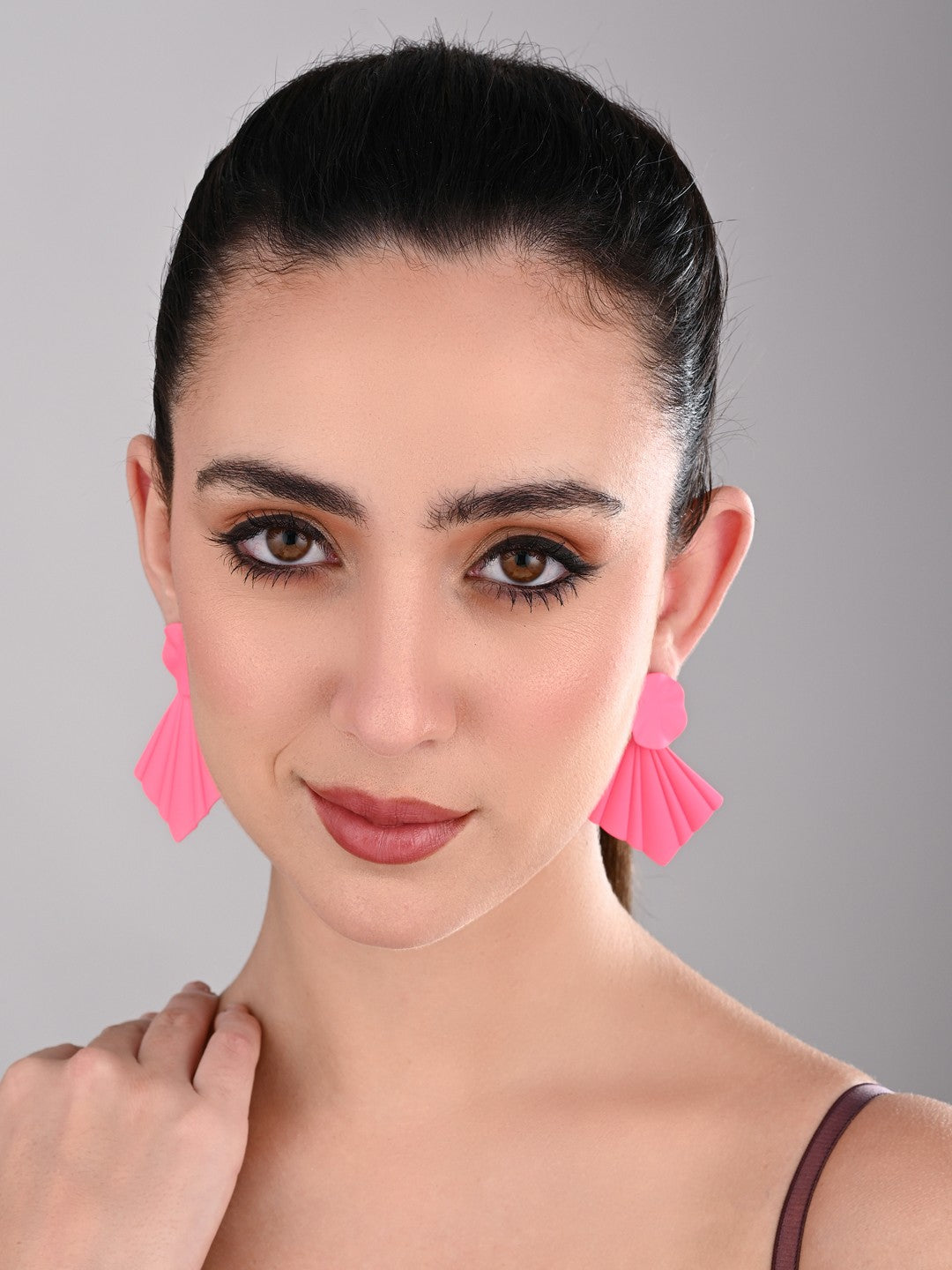 Hot Pink Petal Pop Fan Earrings