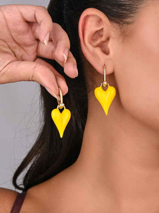 Sunlit Heart Charm Earrings