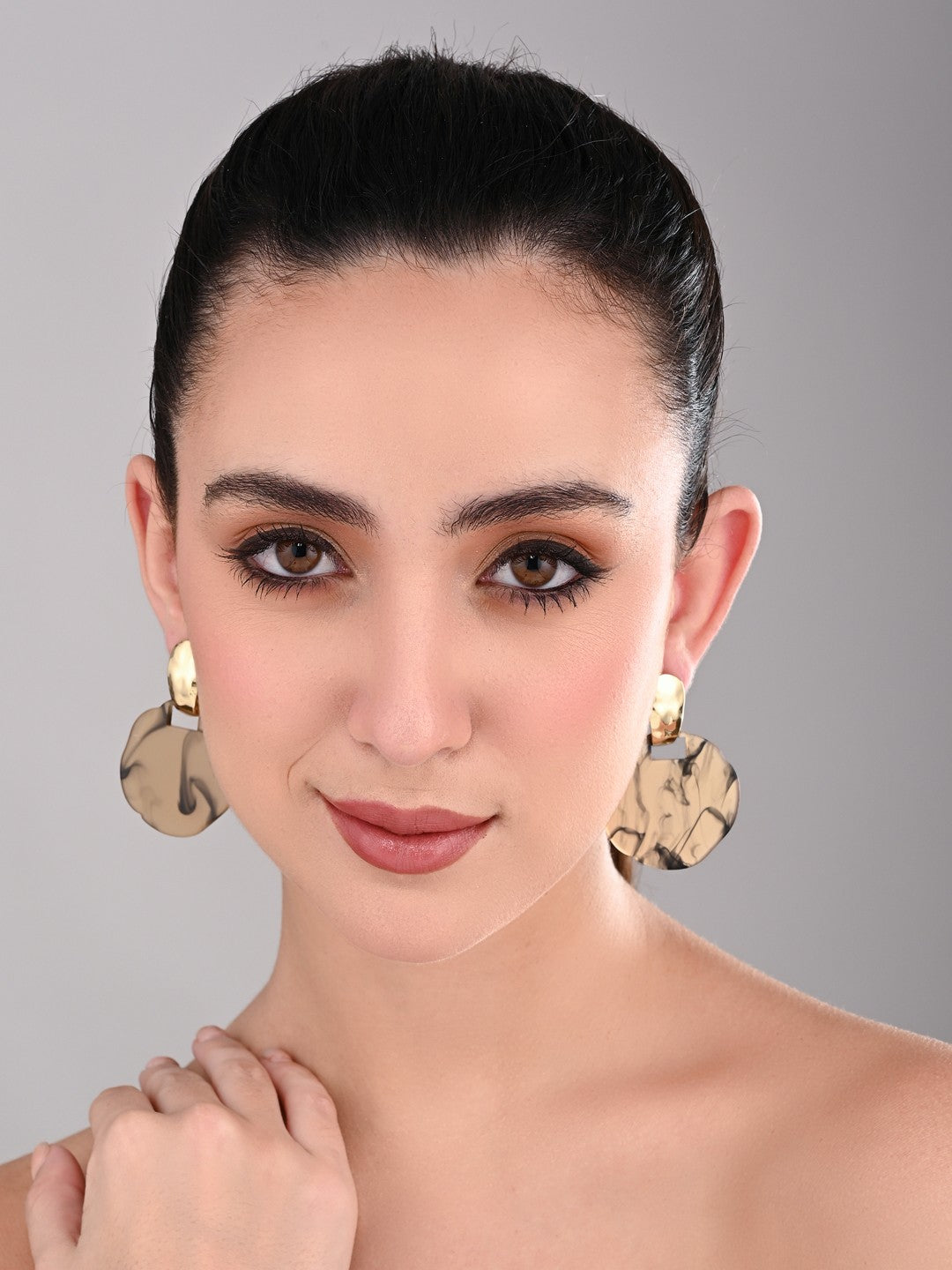Marbled Amber Statement Earrings