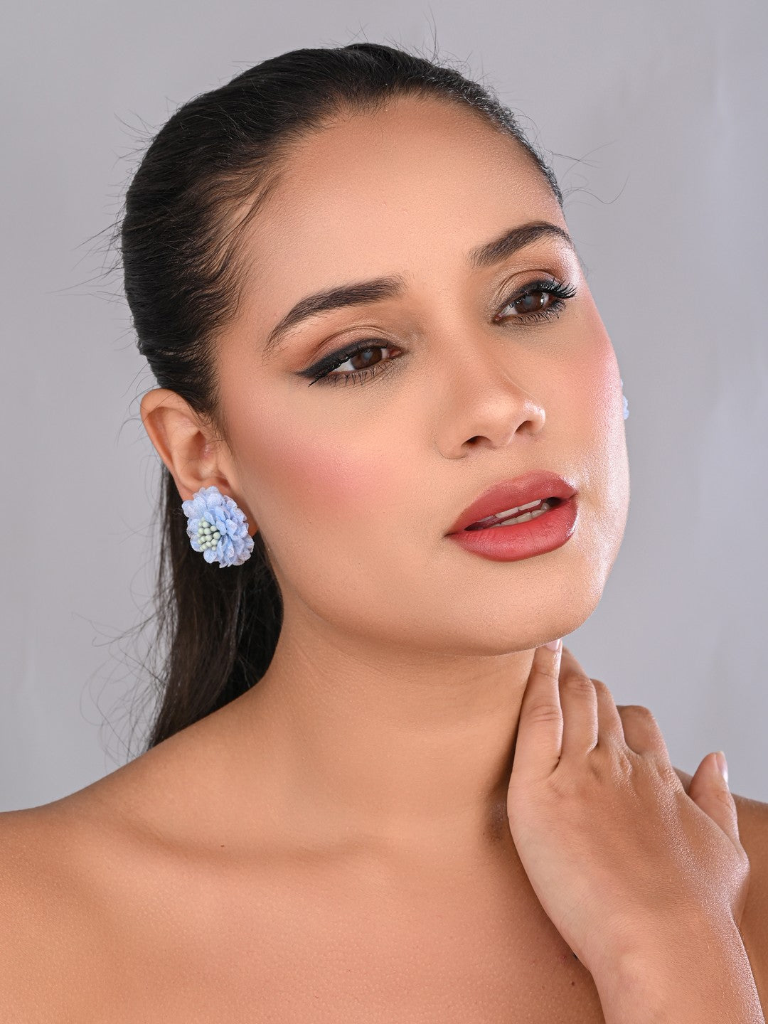 Blue Daisy Bloom Studs