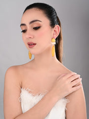 Yellow Trio Gem Drop Earrings