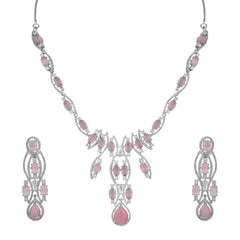 Rose Petal Diamond Necklace Set