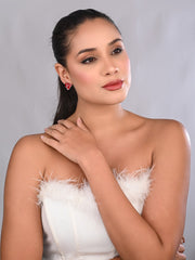 Classic Red Heart Stud Earrings