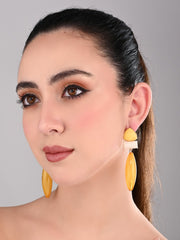Yellow Trio Gem Drop Earrings