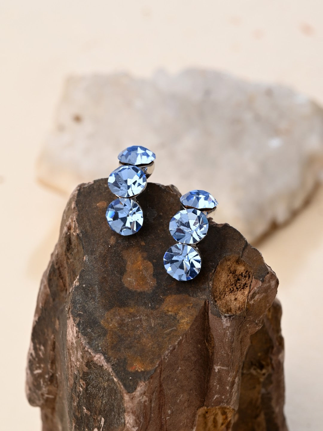 Azure Blue Crystal Stud Earrings